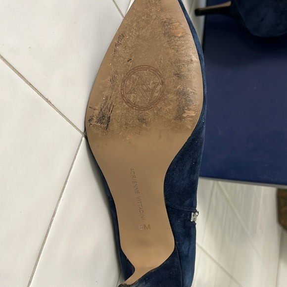 Adrienne Vittadini Navy Blue suede Boots - Picture 2 of 6